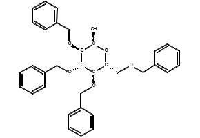 2,3,4,6-TETRA-O-BENZYL-D-GLUCOPYRANOSE structure, CAS 6564-72-3