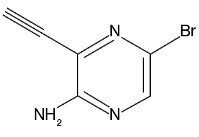 5-bromo-3-ethynylpyrazin-2-amine structure, CAS 1209289-08-6