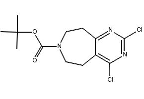 tert-Butyl 2,4-dichloro-5,6,8,9-tetrahydropyrimido[4,5-d]azepine-7-carboxylate structure, CAS 1065114-27-3