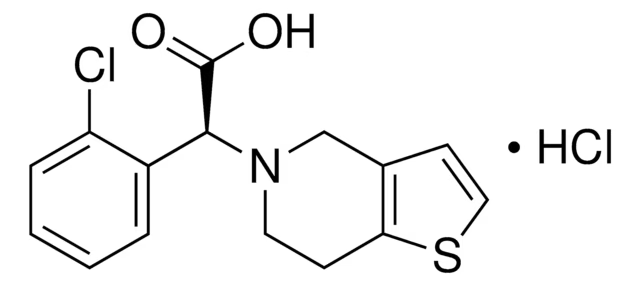 CLOPIDOGREL RELATED COMPOUND A (20 MG) ((S)-(O-CHLOROPHENYL)-6,7-DIHYDROTHIENO[3,2-C]PYRI-DINE-5(4H)-ACETIC ACID, HYDROCHLORIDE) structure, CAS 144750-42-5