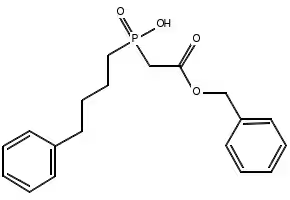 Benzyl hydroxy(4-phenylbutyl)phosphinoylacetate structure, CAS 87460-09-1