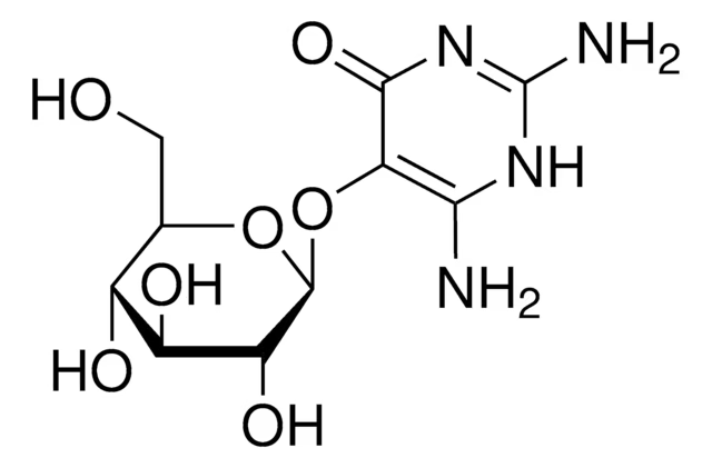 2,6-diamino-5-(beta-D-glucopyranosyloxy)-(1H)-pyrimidin-4-one structure, CAS 152-93-2