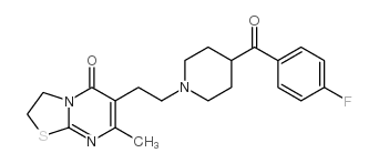 5H-THIAZOLO[3,2A]PYRIMIDIN-5-ONE, 6-[2-[4-(4-FLUOROBENZOYL)-1-PIPERIDINYL]ETHYL]-2,3-DIHYDRO-7-METHYL- structure, CAS 86487-64-1