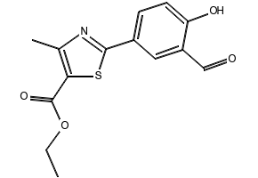 ethyl 2-(3-formyl-4-hydroxyphenyl)-4-methyl thiazole-5-carboxylate structure, CAS 161798-01-2