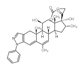 cortivazol structure, CAS 1110-40-3