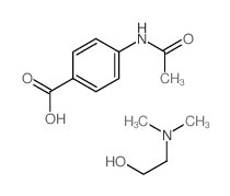 4-(acetamido)benzoic acid, compound with 2-(dimethylamino)ethanol (1:1) structure, CAS 3635-74-3