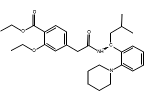(+)-2-Ethoxy-4-(N-3-Methyl-1(S)-(2-(1-Piperidinyl)Phenyl)-Butyl)Carbamoylmethyl) structure, CAS 147770-06-7