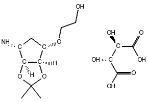 2-((3aR,4S,6R,6aS)-6-amino-2,2-dimethyltetrahydro-3aH-cyclopenta[d][1,3]dioxol-4-yloxy)ethanol L-tataric acid structure, CAS 376608-65-0