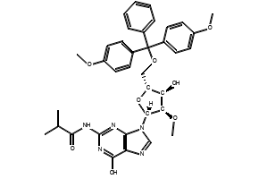5'-O-DMT-N2-Isobutyryl-2'-O-methyl-D-guanosine structure, CAS 114745-26-5