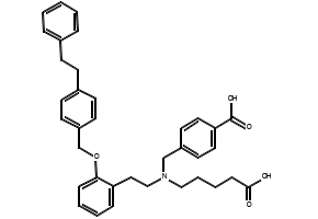 4-[N-(4-Carboxybutyl)-N-[2-[2-[4-(2-phenylethyl)benzyloxy]phenyl]ethyl]aMinoMethyl]benzoic acid structure, CAS 329773-35-5