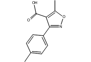 4-Isoxazolecarboxylic acid, 5-methyl-3-(4-methylphenyl)- structure, CAS 91569-59-4