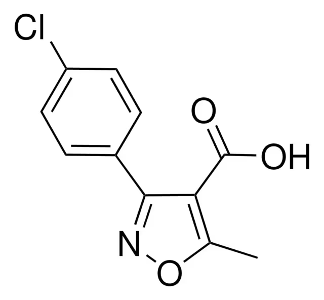 4-Isoxazolecarboxylic acid, 3-(4-chlorophenyl)-5-methyl-, methyl ester structure, CAS 79379-87-6