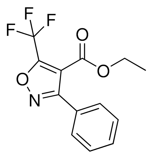 4-Isoxazolecarboxylic acid, 3-phenyl-5-(trifluoromethyl)-, ethyl ester structure, CAS 157951-16-1
