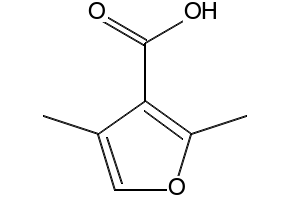 3-Furancarboxylic acid, 2,4-dimethyl- structure, CAS 15058-72-7