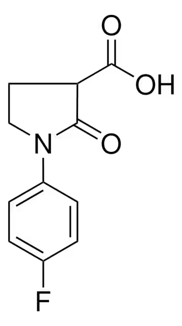 3-Pyrrolidinecarboxylic acid, 1-(4-fluorophenyl)-2-oxo- structure, CAS 618070-30-7