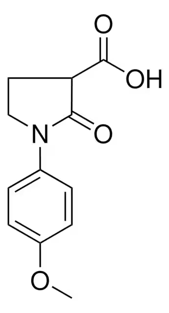 3-Pyrrolidinecarboxylic acid, 1-(4-methoxyphenyl)-2-oxo- structure, CAS 108541-25-9