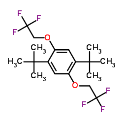 1,4-Di-tert-butyl-2,5-bis(2,2,2-trifluoroethoxy)benzene structure, CAS 1147737-68-5