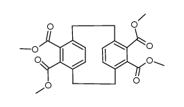 Tricyclo[8.2.2.24,7]hexadeca-4,6,10,12,13,15-hexaene-5,6,11,12-tetracarboxylic acid, tetramethyl ester, stereoisomer structure, CAS 37437-90-4