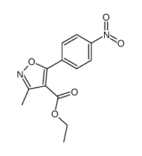 4-Isoxazolecarboxylic acid, 3-methyl-5-(4-nitrophenyl)-, ethyl ester structure, CAS 91956-02-4