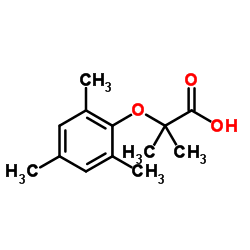 Propanoic acid, 2-methyl-2-(2,4,6-trimethylphenoxy)- structure, CAS 75066-21-6