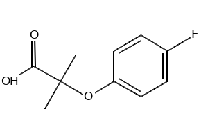 Propanoic acid, 2-(4-fluorophenoxy)-2-methyl- structure, CAS 587-11-1