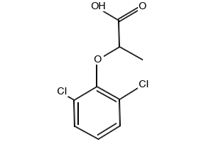 Propanoic acid, 2-(2,6-dichlorophenoxy)-2-methyl- structure, CAS 16740-71-9