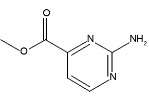 4-Pyrimidinecarboxylic acid, 2-amino-, methyl ester structure, CAS 2164-66-1