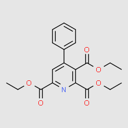 2,3,6-Pyridinetricarboxylic acid, 4-phenyl-, 2,3,6-triethyl ester structure, CAS 82511-44-2