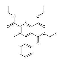 2,3,6-Pyridinetricarboxylic acid, 5-methyl-4-phenyl-, 2,3,6-triethyl ester structure, CAS 82511-45-3