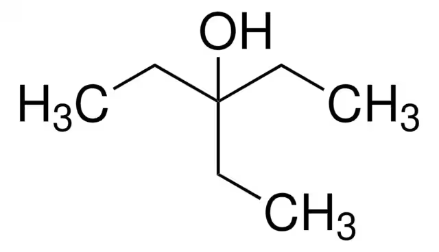3-Pentanol, 3-ethyl-, 3-benzoate structure, CAS 23293-74-5