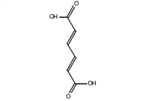 2,4-Hexadienedioic acid structure, CAS 505-70-4