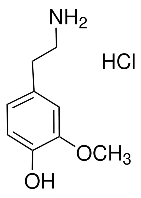4-Hydroxy-3-methoxyphenethylamine hydrochloride structure, CAS 1477-68-5