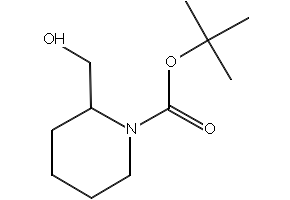 1-Piperidinecarboxylic acid, 2-(hydroxymethyl)-, 1,1-dimethylethyl ester structure, CAS 157634-00-9