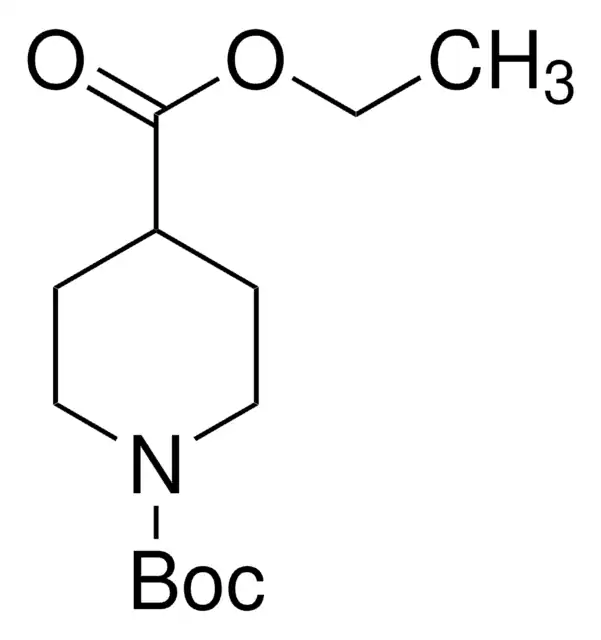 1,4-Piperidinedicarboxylic acid, 1-(1,1-dimethylethyl) 4-ethyl ester structure, CAS 142851-03-4