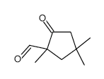 Cyclopentanecarboxaldehyde, 1,4,4-trimethyl-2-oxo- structure, CAS 10275-88-4