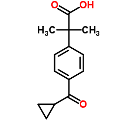 Benzeneacetic acid, 4-(cyclopropylcarbonyl)-a,a-dimethyl- structure, CAS 162096-54-0
