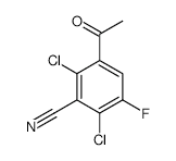 3-Acetyl-2,6-dichloro-5-fluoro-benzonitrile structure, CAS 466639-57-6