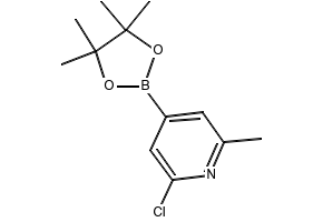 2-Chloro-6-methyl-4-(4,4,5,5-tetramethyl-1,3,2-dioxaborolan-2-yl)pyridine structure, CAS 697739-22-3
