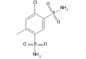 4-Chloro-6-methylbenzene-1,3-disulfonamide structure, CAS 671-88-5