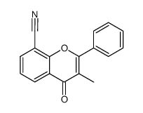 3-Methyl-4-oxo-2-phenyl-4H-chromene-8-carbonitrile structure, CAS 101439-67-2