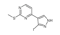 4-(5-Iodo-1H-pyrazol-4-yl)-2-(methylthio)pyrimidine structure, CAS 1111637-86-5