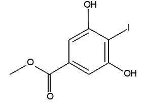 Methyl 3,5-dihydroxy-4-iodobenzoate structure, CAS 338454-02-7