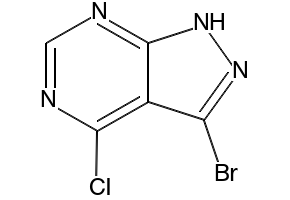 3-Bromo-4-chloro-1H-pyrazolo[3,4-d]pyrimidine structure, CAS 90914-41-3