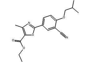 5-Thiazolecarboxylicacid, 2-[3-cyano-4-(2-methylpropoxy)phenyl]-4-methyl-, ethyl ester structure, CAS 160844-75-7
