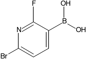 Boronic acid, (6-bromo-2-fluoro-3-pyridinyl)- structure, CAS 910649-58-0