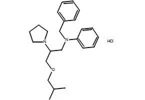 1-Pyrrolidineethanamine, .beta.-[(2-methylpropoxy)methyl]-N-phenyl-N-(phenylmethyl)-, hydrochloride (1:1) structure, CAS 68099-86-5