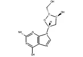 2'-DEOXYGUANOSINE structure, CAS 19916-78-0
