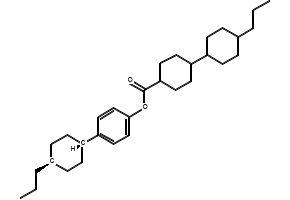 (Trans,trans)-4'-propyl[1,1'-bicyclohexyl]-4-carboxylic acid -4- (trans-4-propylcyclohexyl)phenyl ester structure, CAS 88038-92-0