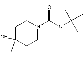 1-Piperidinecarboxylicacid, 4-hydroxy-4-methyl-, 1,1-dimethylethyl ester structure, CAS 406235-30-1