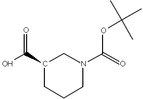 (R)-N-Boc-Piperidine-3-carboxylic acid structure, CAS 163438-09-3